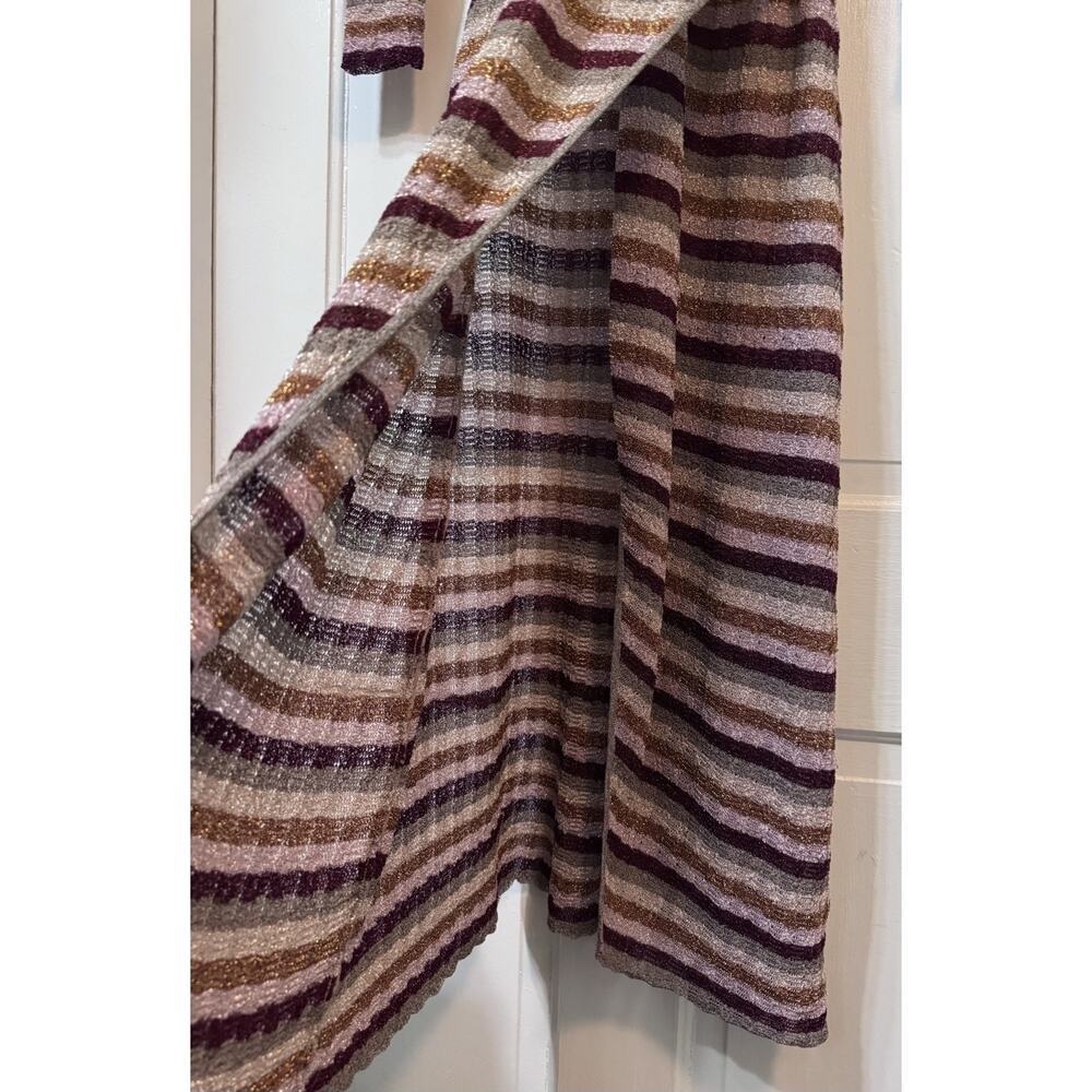 NWT Misa Stripe Metallic Front Slit Maxi Dress Size S - Picture 4 of 10